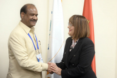 16 October 2019 National Assembly Speaker Maja Gojkovic and Indian Parliament Speaker Om Birla